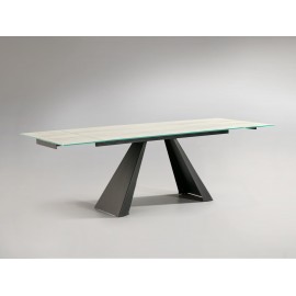 MESA EXTENSIBLE NEGRO BLANCO VETEADO