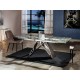 MESA EXTENSIBLE ACERO CRISTAL TRANSPARENTE