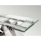 MESA EXTENSIBLE ACERO CRISTAL TRANSPARENTE