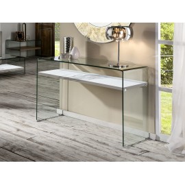CONSOLA CRISTAL MÁRMOL BLANCO