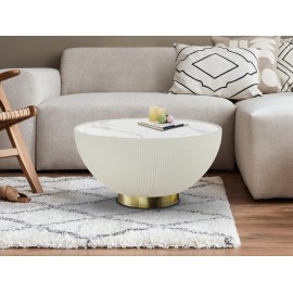MESA AUXILIAR LATÓN MÁRMOL BLANCO