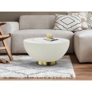 MESA AUXILIAR LATÓN MÁRMOL BLANCO