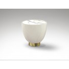 MESA AUXILIAR LATÓN MÁRMOL BLANCO