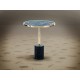 MESA AUXILIAR DORADO MÁRMOL NEGRO 46 CM