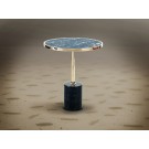 MESA AUXILIAR DORADO MÁRMOL NEGRO 46 CM