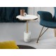 MESA AUXILIAR DORADO MÁRMOL BLANCO 46 CM