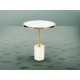 MESA AUXILIAR DORADO MÁRMOL BLANCO 46 CM