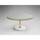 MESA AUXILIAR DORADO MÁRMOL BLANCO 90 CM