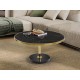 MESA AUXILIAR DORADO MÁRMOL NEGRO 90 CM