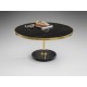 MESA AUXILIAR DORADO MÁRMOL NEGRO 90 CM
