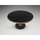 MESA AUXILIAR DORADO MÁRMOL NEGRO 90 CM