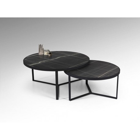 MESA AUXILIAR DUO NEGRO MÁRMOL NEGRO