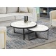 MESA AUXILIAR DUO NEGRO MÁRMOL BLANCO