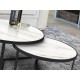 MESA AUXILIAR DUO NEGRO MÁRMOL BLANCO