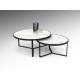 MESA AUXILIAR DUO NEGRO MÁRMOL BLANCO
