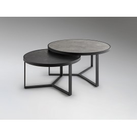 MESA AUXILIAR DUO NEGRO PIEDRA GRIS NEGRO