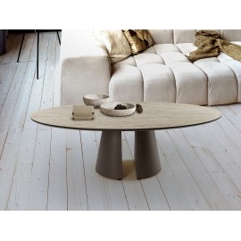 MESA AUXILIAR NEGRO PIEDRA OVALADA