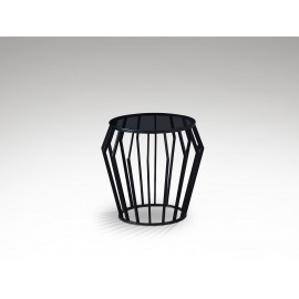 MESA AUXILIAR NEGRO CRISTAL SMOKE 60 CM