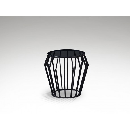 MESA AUXILIAR NEGRO CRISTAL SMOKE 60 CM