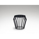 MESA AUXILIAR NEGRO CRISTAL SMOKE 60 CM
