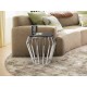 MESA AUXILIAR ACERO CRISTAL SMOKE 60 CM