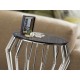 MESA AUXILIAR ACERO CRISTAL SMOKE 60 CM