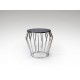 MESA AUXILIAR ACERO CRISTAL SMOKE 60 CM