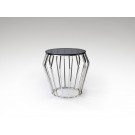 MESA AUXILIAR ACERO CRISTAL SMOKE 60 CM