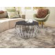 MESA AUXILIAR ACERO CRISTAL SMOKE 90 CM