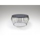 MESA AUXILIAR ACERO CRISTAL SMOKE 90 CM
