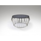 MESA AUXILIAR ACERO CRISTAL SMOKE 90 CM