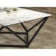 MESA AUXILIAR NEGRO MÁRMOL BLANCO