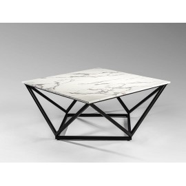 MESA AUXILIAR NEGRO MÁRMOL BLANCO