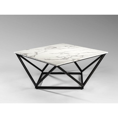 MESA AUXILIAR NEGRO MÁRMOL BLANCO
