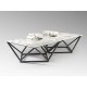 MESA AUXILIAR NEGRO MÁRMOL BLANCO