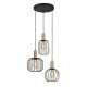 LÁMPARA CIRCULAR NEGRO DORADO 3 LUCES