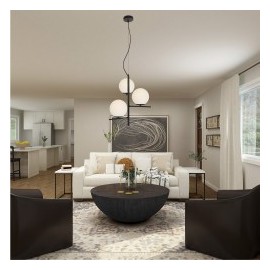 LÁMPARA NEGRO OPAL 3 LUCES