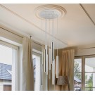 LÁMPARA DE TECHO LED DIMABLE BLANCO CROMO 9 L