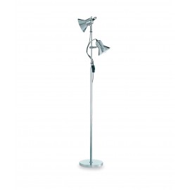 LÁMPARA DE PIE CROMO 2 LUCES ORIENTABLES