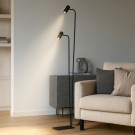 LÁMPARA DE PIE NEGRO 2 FOCOS ORIENTABLES