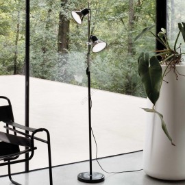 LÁMPARA DE PIE CROMO 2 LUCES ORIENTABLES
