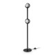 LÁMPARA DE PIE LED METAL RAYADO NEGRO