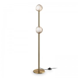 LÁMPARA DE PIE LED METAL RAYADO NEGRO
