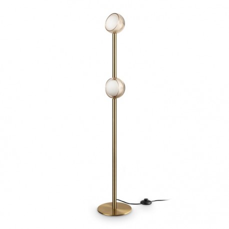 LÁMPARA DE PIE LED METAL RAYADO NEGRO