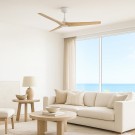VENTILADOR DE TECHO DC WIFI BLANCO/MADERA 132CM SIN LUZ