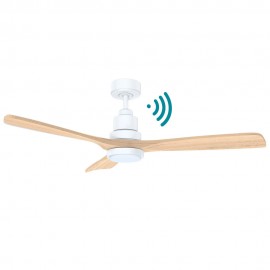VENTILADOR DC WIFI 106.6 CM BLANCO MADERA LED 20W