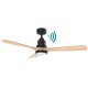 VENTILADOR DC WIFI 106.6 CM NEGRO MADERA LED 20W