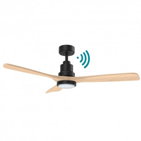 VENTILADOR DC WIFI 106.6 CM NEGRO MADERA LED 20W