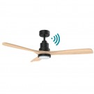 VENTILADOR DC WIFI 106.6 CM NEGRO MADERA LED 20W