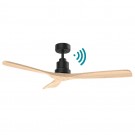 VENTILADOR DE TECHO DC WIFI NEGRO MADERA CLARA 132 CM SIN LUZ